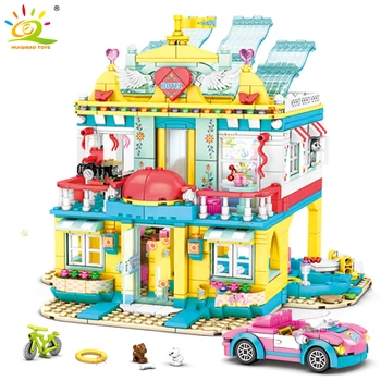 1126 adet Plaj Villa Kız Serisi Yapı Taşları Prenses Oyun Evi Şehir Arkadaşlar Toplama DIY Yaratıcılık Oyuncaklar Çocuk için