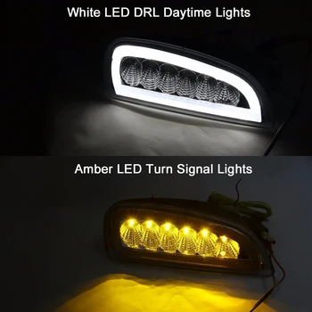 2-in-1 Ön Tampon Beyaz DRL Gündüz İşık Amber Dönüş Sinyali gösterge ışığı İle Porsche Cayenne 957 2006-2010 İçin