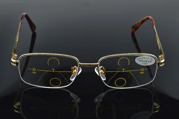 2019 Leesbril Ilerici Multifokal okuma gözlüğü Erkek See Yakın Uzak Ultra Hafif Alaşım Istihbarat Eklemek +1 +1.5 +2 +4'e kadar