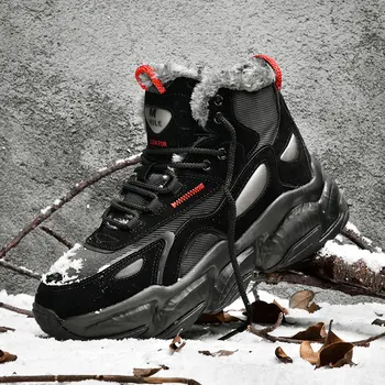 2021 Kış Erkek yürüyüş rahat ayakkabılar Kar Botları Artı Kadife Sıcak Yan Açık Rahat kısa Çizmeler Direnci Erkekler pamuklu ayakkabılar