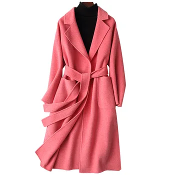 2021 Yeni çift taraflı kaşmir ceket kadın uzun moda gevşek high-end ceket