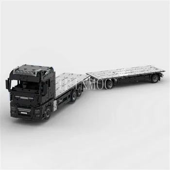 2021 yeni MOC-74152 1 üzerinde 17 düz kamyon çekme kurulu ile 3120PSC teknolojisi kamyon uzaktan kumanda statik oyuncak yüksek simülasyon modeli