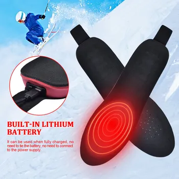 3.7 V şarj edilebilir elektrikli ısıtmalı astarı ayak ısıtıcı uzaktan kumanda ile sıcak ısıtmalı tabanlık spor ayakkabılar pedleri için kış kayak