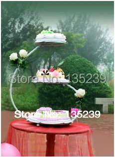 3 Katmanlı 30 * 60 cm Demir Düğün Pastası Standı, Özelleştirilmiş Parti Dekorasyon iyilik, 4 £ Kek tutabilir, 3 Renk