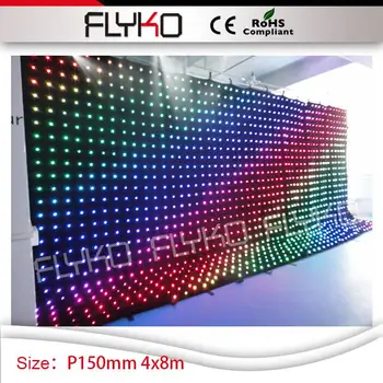 4mx8m fabrika satış fiyatı P15 led sahne efekti dj aydınlatma yumuşak led perde