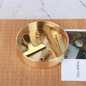 50 adet İskandinav Chic Stil Metal Bakır Yuvarlak Pirinç Altın Oval Saklama Kutusu Çay Tepsisi Mücevher Kutusu Ev Dekorasyon SN3750