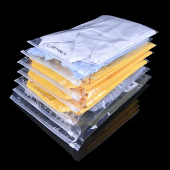 500 Adet Şeffaf Plastik Slayt Zip Kilit Havalandırma Ambalaj Çantası Kendinden Yapışkanlı Yeniden Kullanılabilir saklama çantası Tshirt Elbise Yatak Iç Çamaşırı