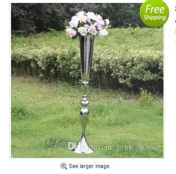 88 cm yükseklik gümüş altın metal mumluk mum standı düğün centerpiece olay yol kurşun çiçek vazo 10 adet lot