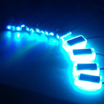 Araba EL Neon şerit 6 M 8 M 10 M ses kontrolü ışık RGB LED dekoratif oto atmosfer lambaları araba ortam ışığı