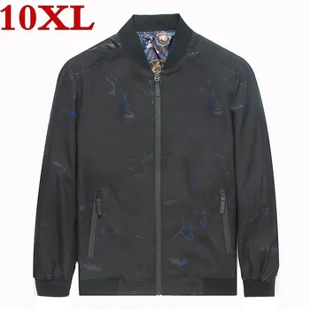 Artı Boyutu 8xl 7xl Varış Bahar erkek Ceketler Katı Moda Mont Erkek Rahat Ince Standı Yaka Ceket Erkekler Outerdoor Palto