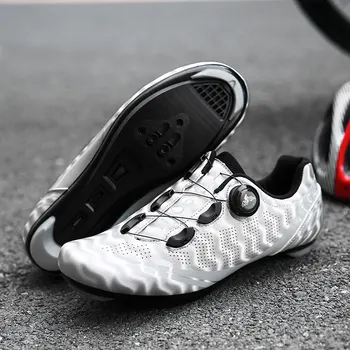 Atletik Bisiklet Ayakkabı Yol Triatlon Sapatilha Ciclismo Nefes Kendinden kilitleme Yarış Bisiklet Sneakers Pedallar Yansıtıcı Ekleyin