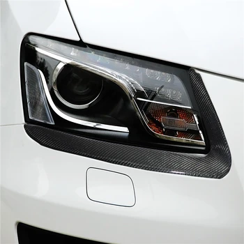 Audi Q5 için gerçek Karbon Fiber Far Göz Kapağı kaş Kapağı Dış Araba Aksesuarları