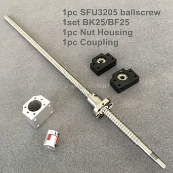 Ballscrew seti SFU / RM 3205 1100 1200 1500mm işlenmiş ucu ile+ 3205 Ballnut + BK / BF25 Sonu destek + cnc parçaları