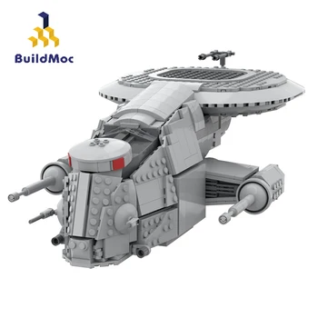 BuildMoc Şehir Uzay Savaşları Savaş Gemisi Silahlar Mekanize Saldırı Flyer - MAF Gunboat Fighter Yapı Taşları MOC Şehir Uzay Gemisi Oyuncaklar