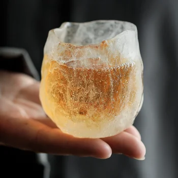 Buz Floc Renkli Sır Freeze Yanık Kungfu Çay Bardağı Master Tek El Yapımı Japon Çay Töreni Fincan Çayevi İçecek Araçları