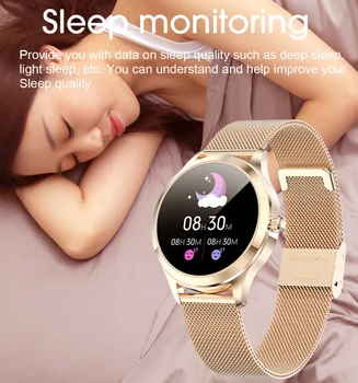 CHYCET 2021 YENİ bayan akıllı saat Kadın Saatler nabız monitörü IP68 Su Geçirmez android için akıllı saat Xiaomi Samsung IOS