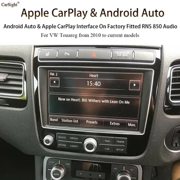 CarPlay / Android oto Modülü için Volkswagen Touareg 7 P RNS850 Waze Coyote Siri Google Haritalar Apple Müzik Spotify Deezer
