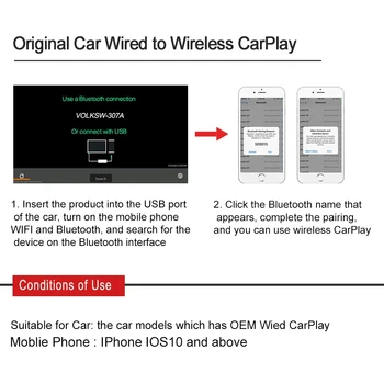 Carlinkit3. 0 İçin Apple CarPlay Kablosuz Dongle Aktivatör İçin Audi Porsche Benz VW Volvo Toyota iOS14 Tak Ve Çalıştır Araba Akıllı Kutusu