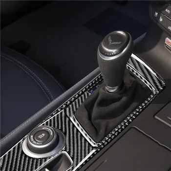 Chevrolet Corvette için C7-2019 Araba Vites Paneli Trim Çıkartması Karbon Fiber Sticker Şekillendirici Aksesuarları