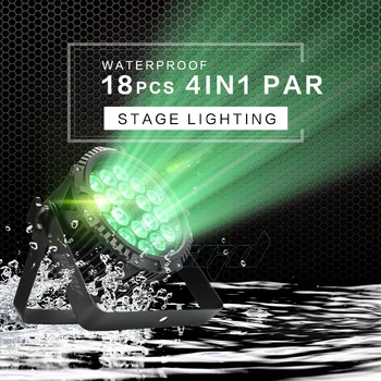 DJ sahne ışık gösterisi havuzu duvar gösterisi parti su geçirmez Par 18x18 W RGBWA UV 6in1 LED yıkama yukarı aydınlatma 18x2 W 4in1 açık IP65 DMX