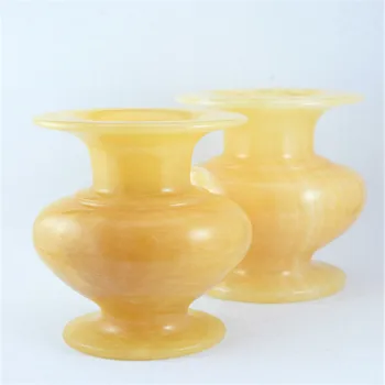 Doğal pirinç Topaz Vazo süs altın renk yeşim vazo vazo altın ipek Topaz vazo güvenli tutmak