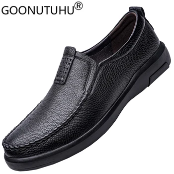 Erkek ayakkabıları Rahat hakiki deri makosenler Erkek Klasikleri Kahverengi Veya Siyah platform ayakkabılar Adam Gençlik Su Geçirmez sürüş ayakkabısı Erkekler İçin