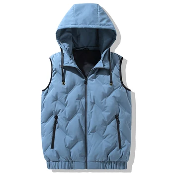 Erkekler 2021 Kış Aşağı Ceketler Rahat Kalın Sıcak Ceket Erkekler Sonbahar Yeni Dış Giyim Rüzgar Geçirmez Şapka Kapüşonlu, wdq7062
