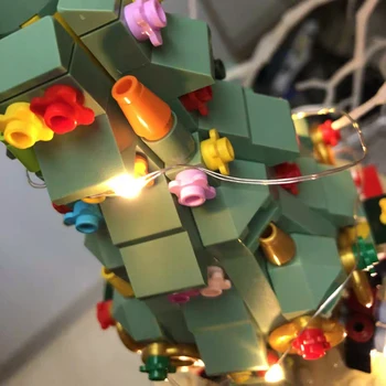 Fikir serisi Renkli Noel Ağacı Yapı Taşları Dönen Müzik Kutusu Modle Tuğla Monte Oyuncak Çocuk noel hediyesi Için 360 ADET
