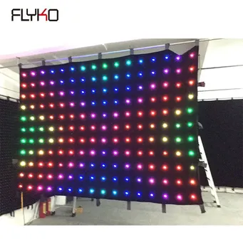 Flyko toptancı fiyat P18cm 2 * 4m el feneri yumuşak ekran tam renkli led video perde çubuğu duvar