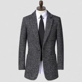 Genç koyu mavi rahat yün ceket erkek takım elbise palto erkek kaşmir ceket casaco masculino ınverno ingiltere artı boyutu S-9XL