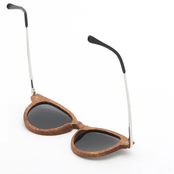 Gülağacı Güneş Gözlüğü Erkek Kadın 2020 Polarize Yuvarlak Shades Seyahat Ahşap güneş gözlüğü Vintage Metal Bacak Gözlük Marka Tasarım