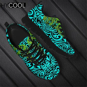 HYCOOL Sıcak Stil Unisex Nefes Örgü Spor Ayakkabı Polinezya Kabile Desen 3D Baskı erkek Sneaker Açık Yürüyüş Koşu İçin