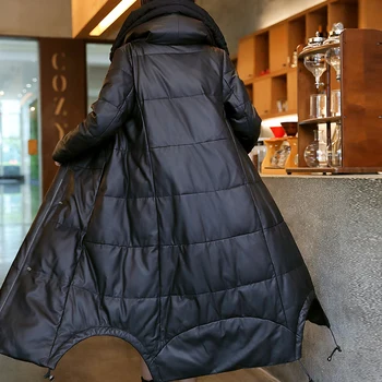 Hakiki Deri Ceket Kadın Koyun Derisi Ördek uzun kaban Kore Uzun Kış Ceket Kadın Kadın Gerçek deri ceketler W8003 YY1701