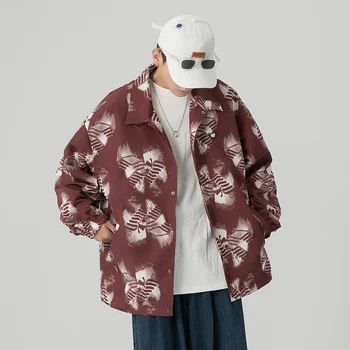Hip Hop Streetwear Harajuku Hipster rahat erkek sonbahar yeni basit baskı ceket