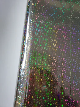 Holografik folyo damgalama folyo gümüş parıldıyor yıldız desen sıcak pres kağıt veya plastik 21 cm x 120 m ısı damgalama filmi
