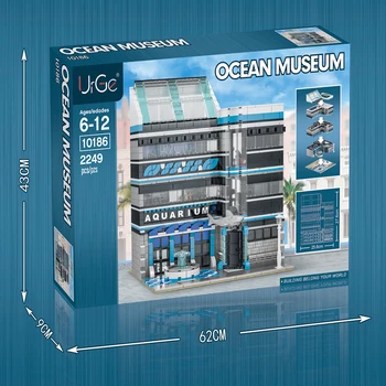 Idealler Yaratıcı Uzman UG 10186 Sokak Görünümü Denizcilik Okyanus Müzesi Modeli 2249 adet Modüler Yapı Taşları Tuğla Oyuncaklar Çocuklar Hediye Seti