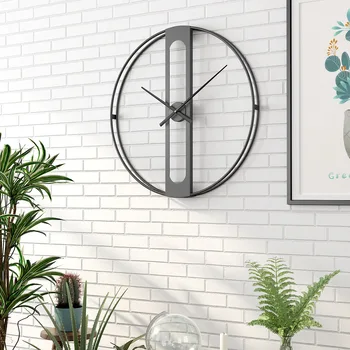 Iskandinav metal duvar saati s Retro Demir Yuvarlak Yüz Büyük açık bahçe saati Ev dekorasyon duvar saati Modern Tasarım reloj pared