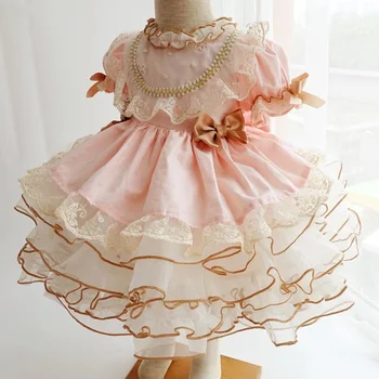 Ispanyolca Bebek Kız Türk Kraliyet Vestidos Bebek Prenses Balo Çocuk Toddler Doğum Günü Partisi Kız Lolita Elbiseler A273