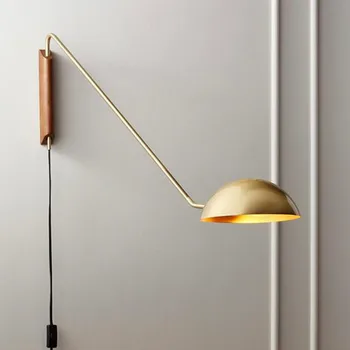 Italya modern tasarım Metal duvar lambası ile dönebilen uzun kol için oturma odası kanepe ışık duvara monte lamba ile ahşap taban