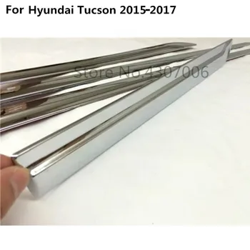 Için Hyundai Tucson 2016 2017 2018 araba kapı pervazı Şerit Kalıplama ABS krom Akışı lamba paneli tampon 4 adet