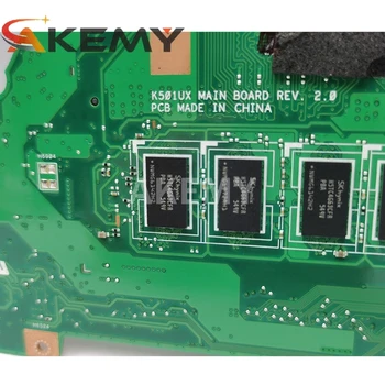 K501UX Laptop anakart ASUS için K501UX K501UB orijinal anakart DDR3 4 GB / 8 GB RAM (rastgele gönderilen) İ5-6200 / 6198U GTX950M EDP
