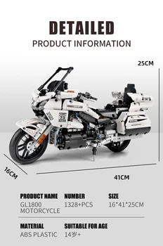 KALIP KRAL Yüksek Teknoloji Altın Kanat GL1800 Motosiklet Yapı Taşları Araba Araya Tuğla Çocuk Eğitici Oyuncaklar Yılbaşı Hediyeleri