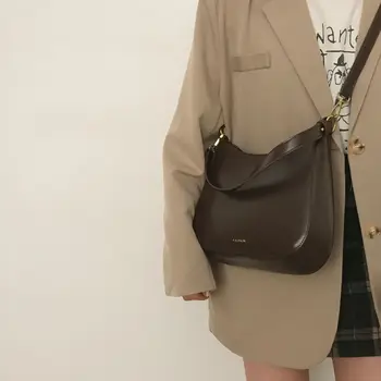 Kadın Vintage Hobos Deri Küçük Omuz Çantaları 2021 Parlak Renk Kılıf Kadın Basit Çanta ve Çanta Bayanlar Debriyaj Flaps