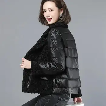 Kadın kuzu yün ceket kadın kış ceket kadın Kore versiyonu 2021 yeni kısa pamuk ceket kadın