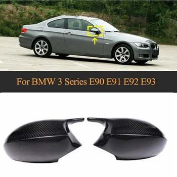 Karbon Fiber Parlak Dikiz Aynası BMW 3 Serisi E90 E91 05-07 Için Kapak Caps & E90 E92 06-09 E81 E82 E87 E88 Yedek kapak