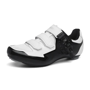 Kaymaz Yol Bisiklet Sneakers Erkekler Beyaz SPD Yarış Ayakkabıları Profesyonel MTB Bisiklet Ayakkabı Nefes Bisiklet Kendinden kilitleme Ayakkabı