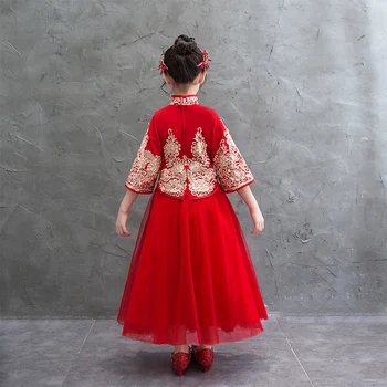 Kız Noel Doğum Günü partisi elbisesi Çiçek Kız Elbise Gelinlik Resmi Çocuklar Elbiseler Çin Yeni Yılı Elbise 2020 yeni