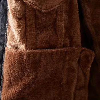 Kış Erkek Polar Astar Sıcak Denim Ceket Kovboy Rahat Ceket Artı Boyutu 5XL Kot Ceketler Streetwear Tek Göğüslü Erkek Mont