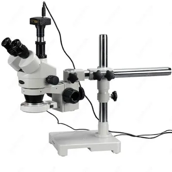 LED Boom Standı Mikroskop - AmScope Malzemeleri 3.5 X-45X LED Boom Standı stereo yakınlaştırmalı mikroskop + 1.3 MP Kamera