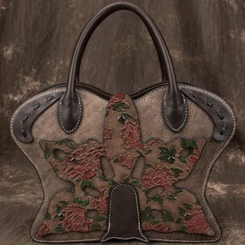 Lüks Çanta Kadın Çanta Tasarımcısı Moda Çiçek Tote Çanta Bayanlar Hakiki Deri Çanta Kadın Moda Alışveriş Omuz Çantaları